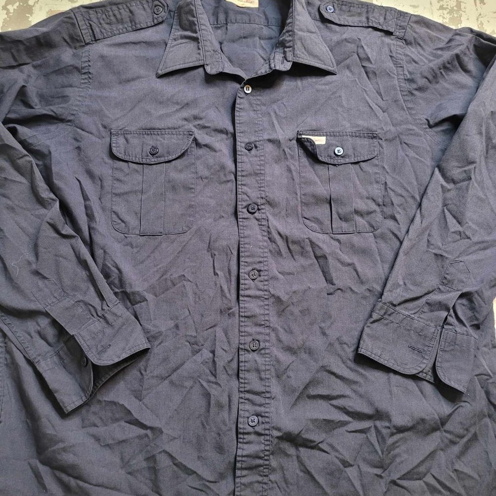 2383 Hugo Valentino Men's Navy LS Button Down Size XL‎